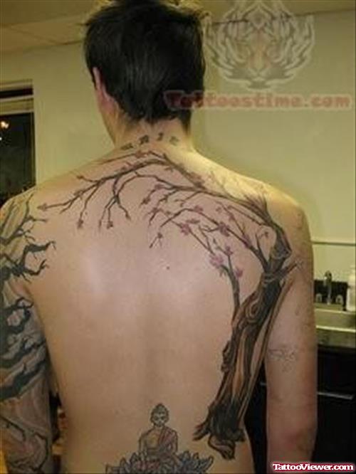 Tree Tattoo On Men Back