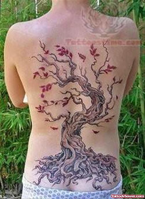 Impressive Large Tree Tattoo On Back