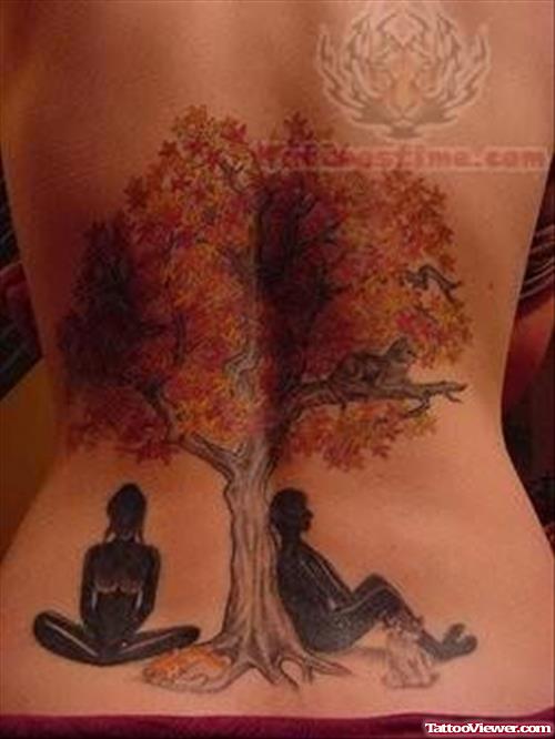 Tree Tattoo On Lower Waist