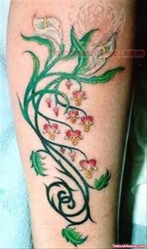 Vine Plant Tattoo On Leg