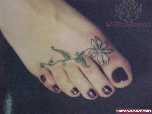 Vine Plants Tattoos On Foot