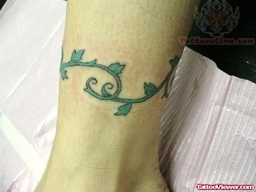 Vine Plant Tattoo On Ankle