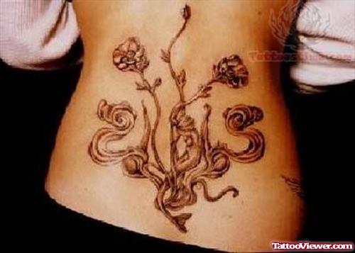 Vine Plant Tattoo On Lower Waist
