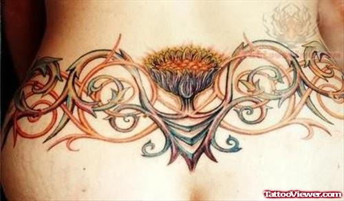 Vine Plant Tattoo On Back Waist