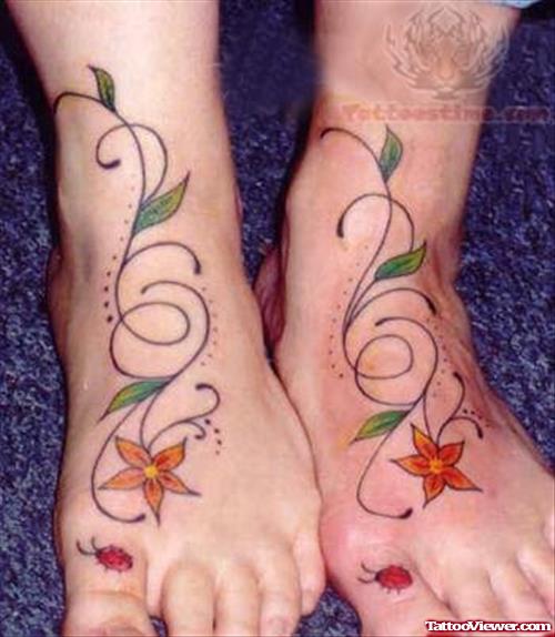Taesa Plants Tattoos On Foot