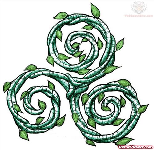 Plant Triskel Tattoo Design