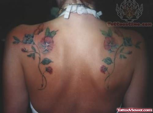 Flower Vine Tattoo For Back