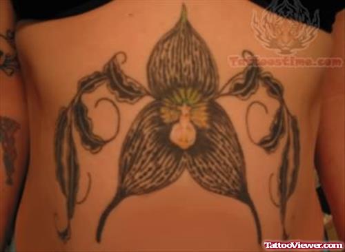 Orchid Plant Tattoo On Front
