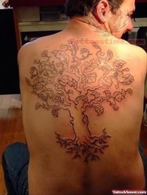 Impressive Tree Tattoo On Upper Back