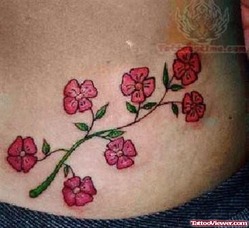 Cute Vine Flower Plant Tattoo