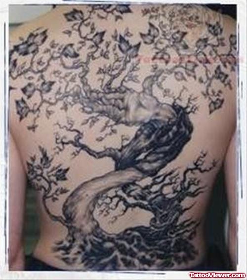 Impressive Tree Tattoo On Full Back