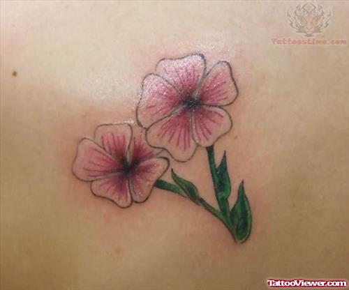 Pink Flower Plant Tattoo