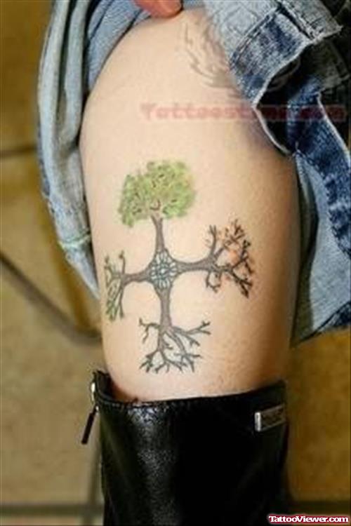 Tree Tattoos On Leg