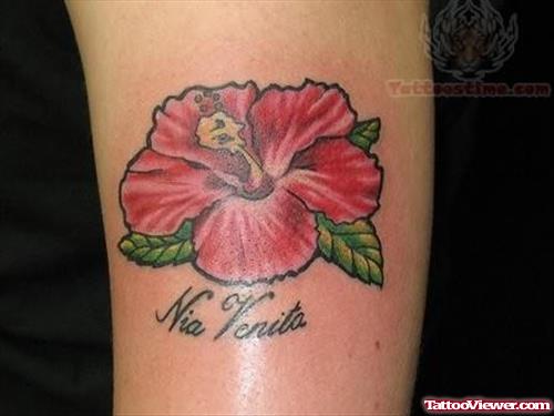 Red Lily Plant Flowers Tattoo