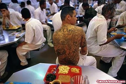 Prison Back Body Tattoo