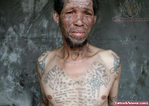 Prisoner Tattoo On Chest