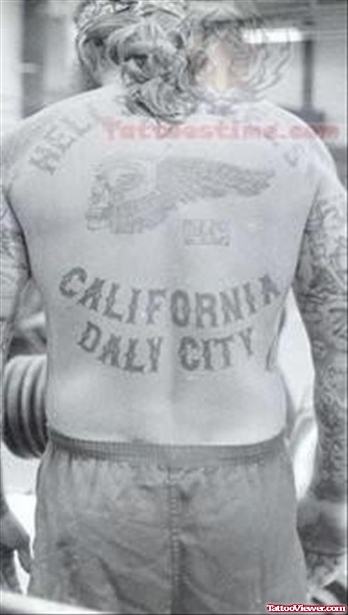 California Prison Back Tattoo
