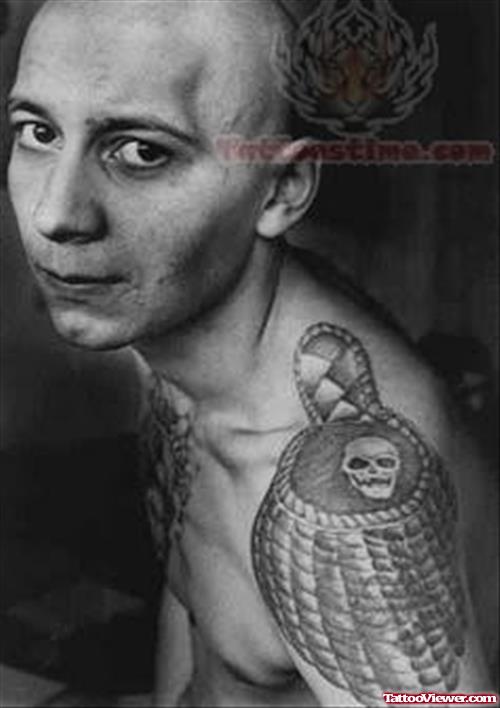 Prison Tattoo On Shoulder