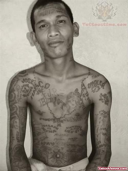 Prison Tattoos on Full Body