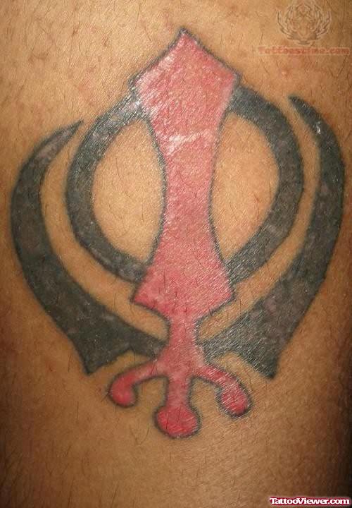 Color Ink Religious Khanda Tattoo