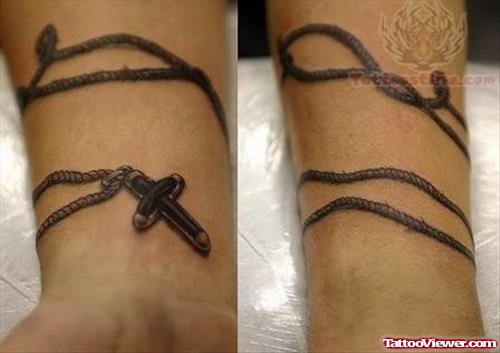 Rosary Cross Tattoos On Wrists