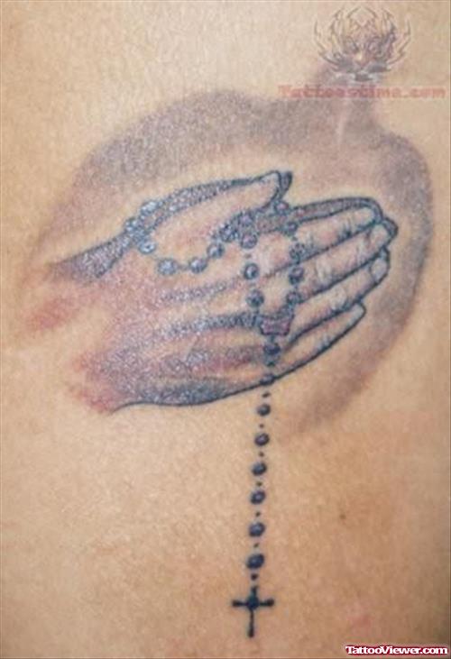 Religious Tattoo Of Praying Hands