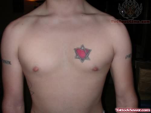Gentle Heart Tattoo On Chest
