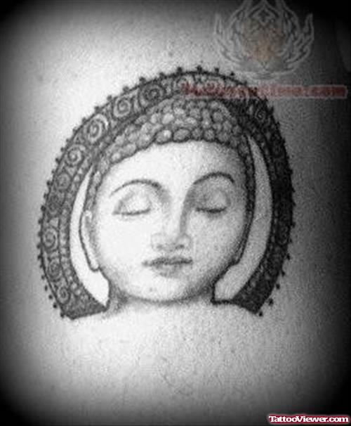 Mahatma Buddha Black And White Tattoo