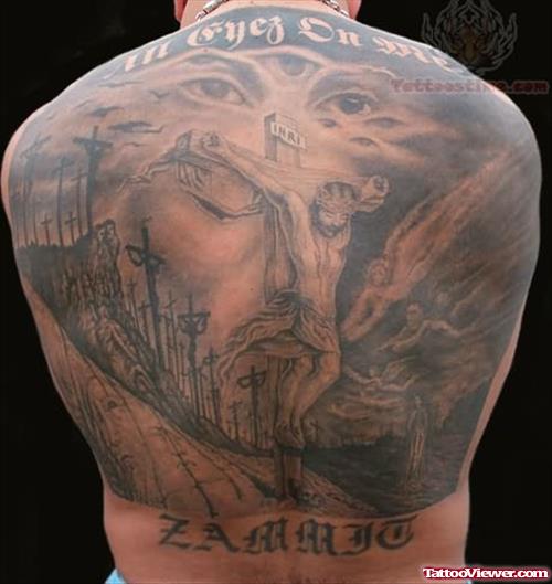 Religious Full Back Tattoo