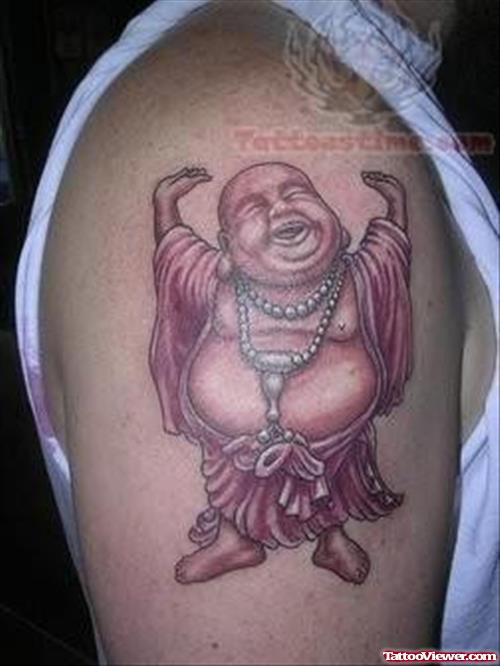 Awesome Laughing Buddha Tattoo