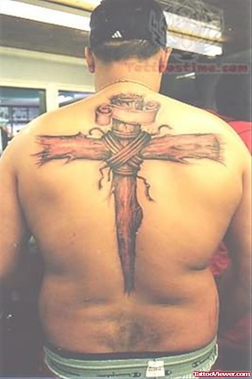 Cross On Back - Religious Tattoo