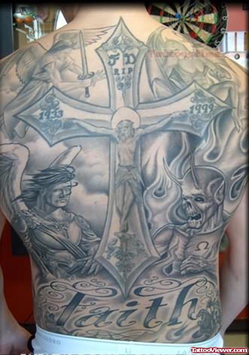 Frank Backpiece Religious Tattoo