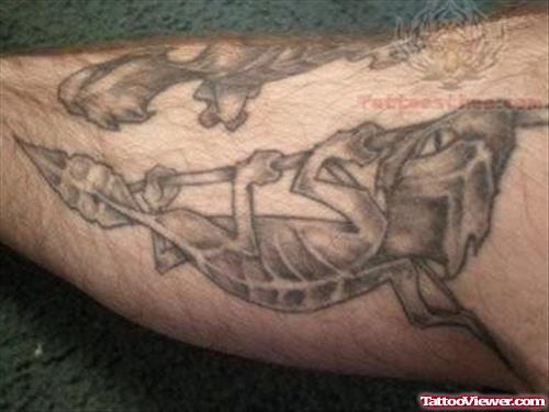 Reptile Tattoo On Leg