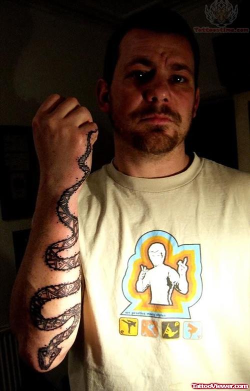 Snake Reptile Tattoo On Arm