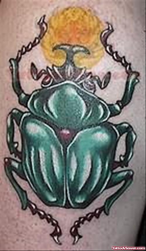 Green Worm Tattoo
