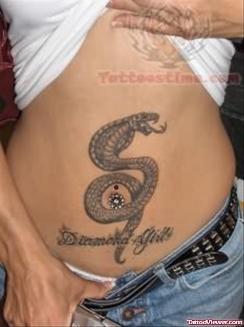 Reptile Snake Tattoo On Waist