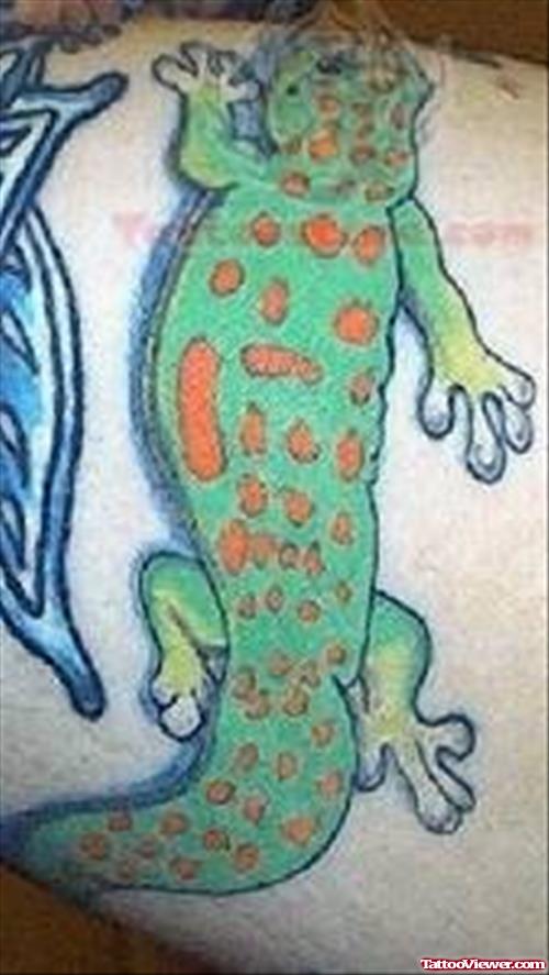 Little Green Reptile Tattoo