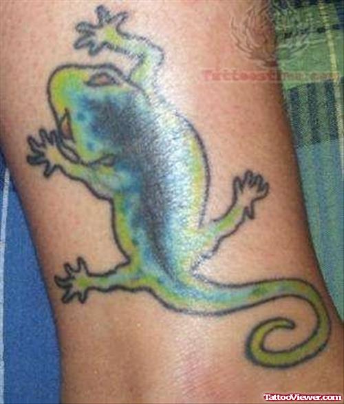 Lizard Tattoo on Leg