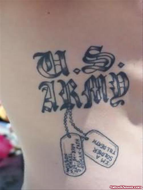 Army Tag Tattoo On Rib