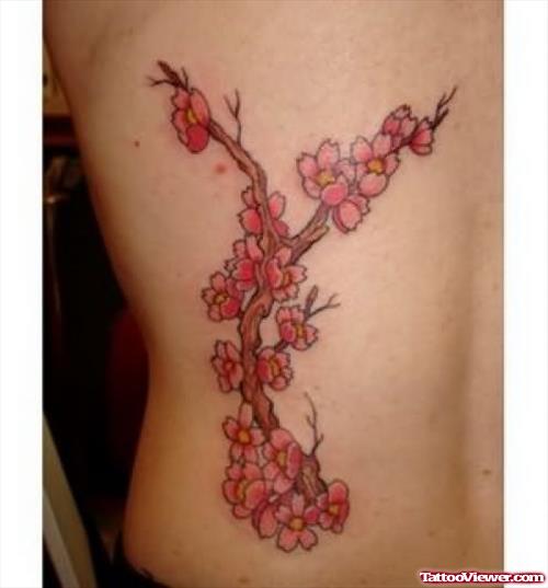 Flowers Tattoos On Ribs