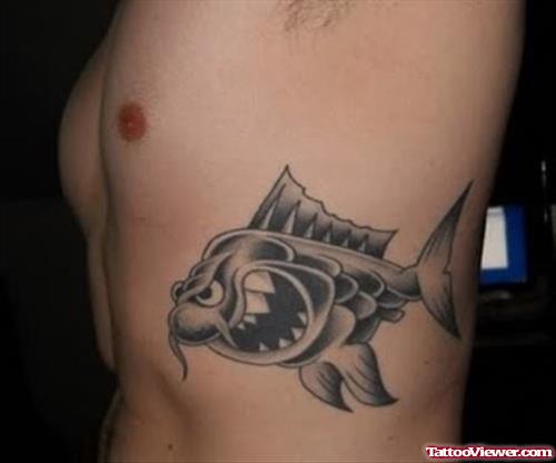Fish Tattoo On Rib