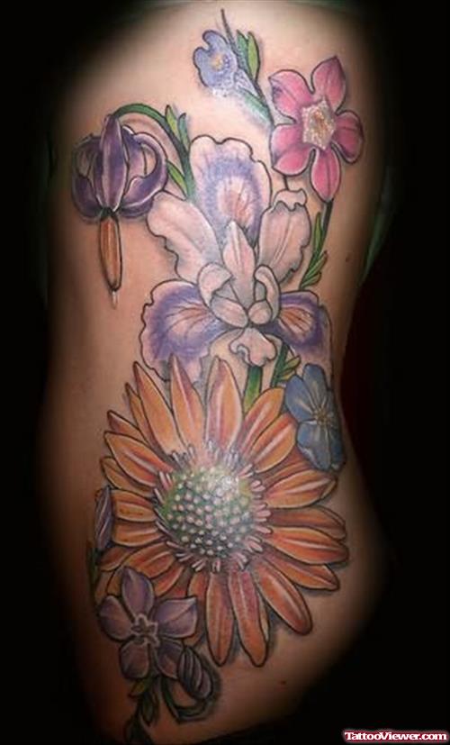 Rib Flower Tattoos For Girls