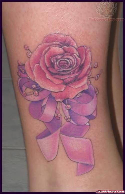 Rose And Ribbon Tattoo