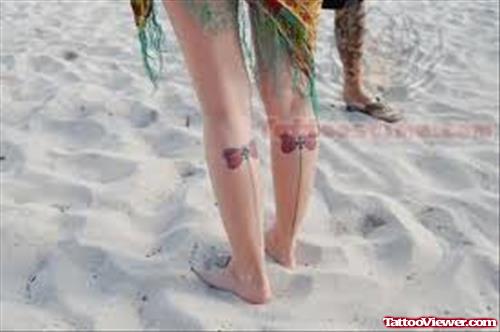 Ribbon Tattoos on Legs