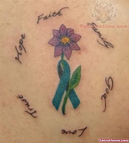 Flower Ribbon Tattoo