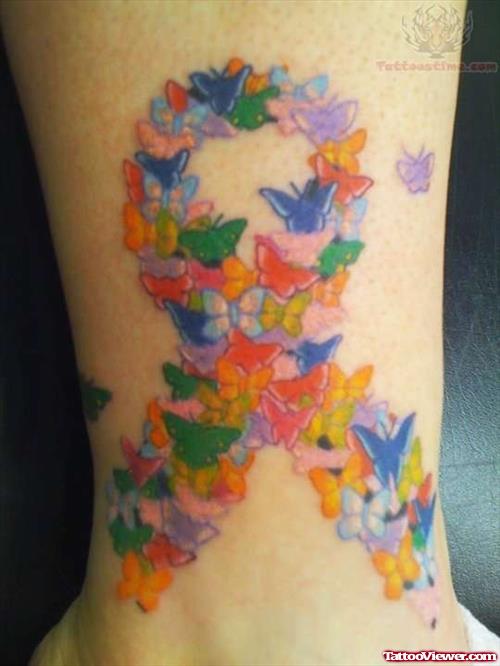 Autism Butterfly Ribbon Tattoo