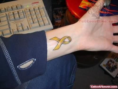 Ribbon Wrist Tattoo