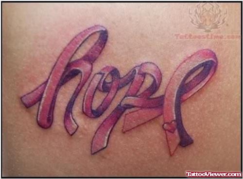 Hope Ribbon Tattoo