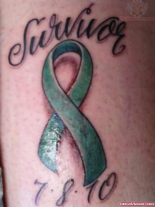 Ovarian Cancer Ribbon Tattoo