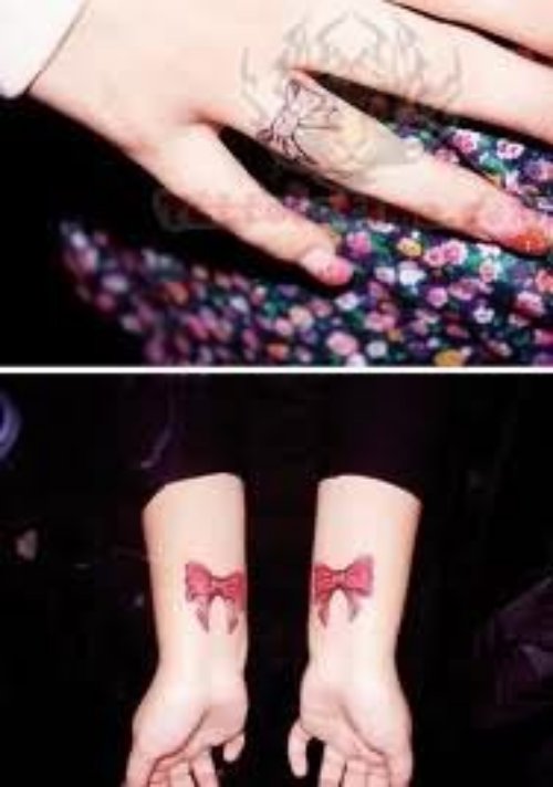 Ribbon Tattoos On Wrists